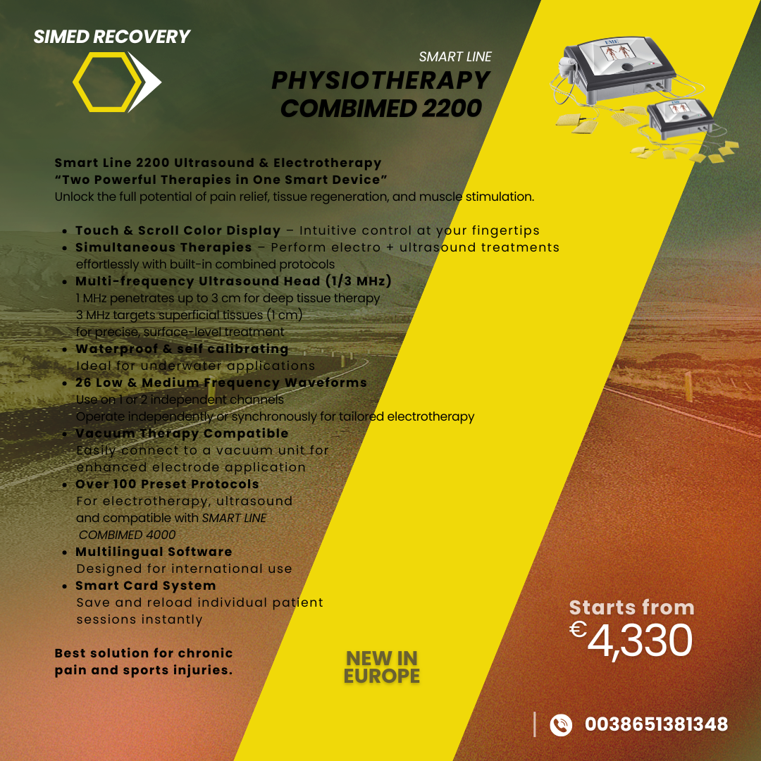 Combimed 2200 – Kombinirana terapevtska naprava Ultrazvok + 2-kanalni EMS
